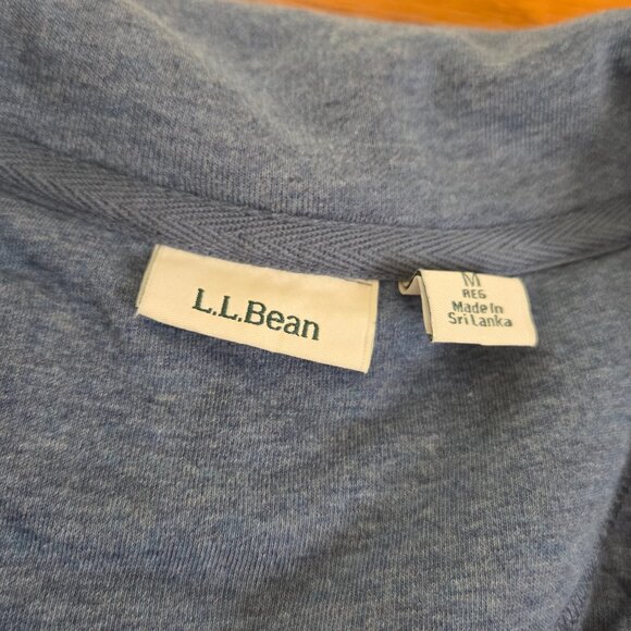 LL Bean Women's Medium Quarter Zip Quilted Pullover Sweatshirt Blue Classic Cozy - Picture 5 of 13